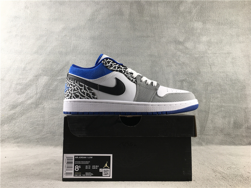 New 2022 Air Jordan 1 Retro Grey White Black Blue Shoes